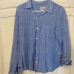 Rails medium blue striped Charli shirt